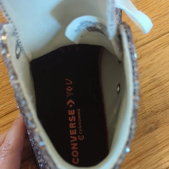 Converse Chuck Taylor Sparkly High-Top Sneakers - Silver - Picture 2 of 6